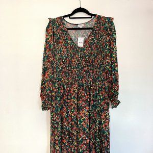 J. Crew Factory Floral Midi Dress - Size XL